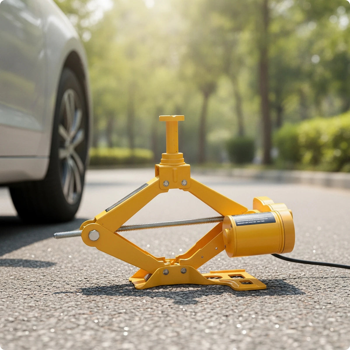 Electric Scissor Jack Portable Car Jack Kit with Carry Case Vehicle Lift Automatic User-Friendly for Drivers