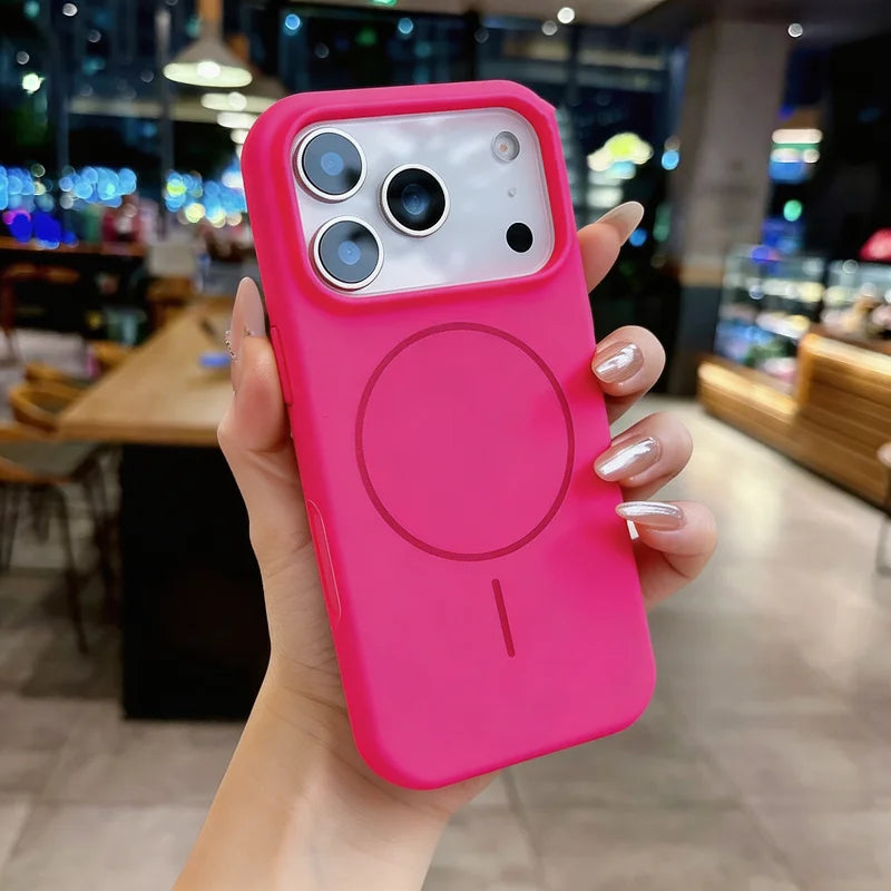 Luxury For Magsafe Wireless Charging Liquid Silicone Candy Phone Case For iPhone 13 14 15 16 17 18 Pro Max Magnetic Bumper Cover