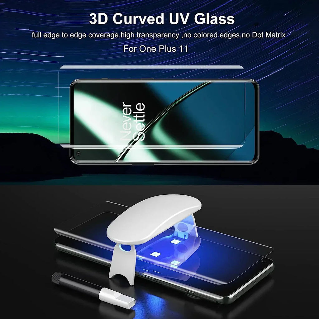 SKIG UV Tempered Glass For OnePlus 13 12 11 R 10 9 8 7 7T Ace2 Pro Full Cover Glue Curing For OnePlus13 Screen Protector Car Mobile World