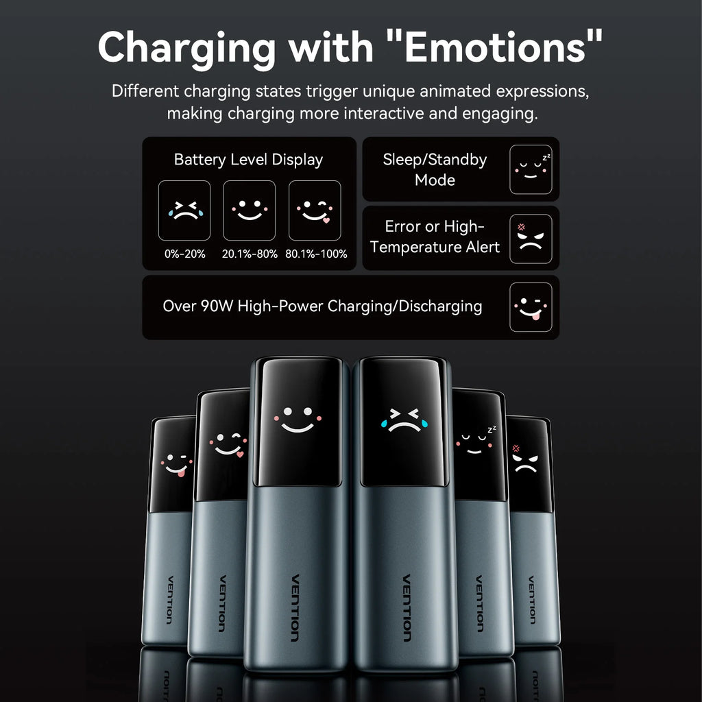 Vention 20000mAh 165w Power Bank PD Fast Charge Portable Powerbank for Laptop MacBook iPhone Xiaomi USB External Battery Charger Car Mobile World