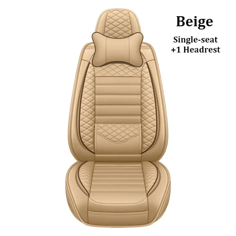 Luxurious PU leather  car seat cover, 3D wing & fixed lumbar support - Soft, comfortable and durable, suitable for most Car CM World