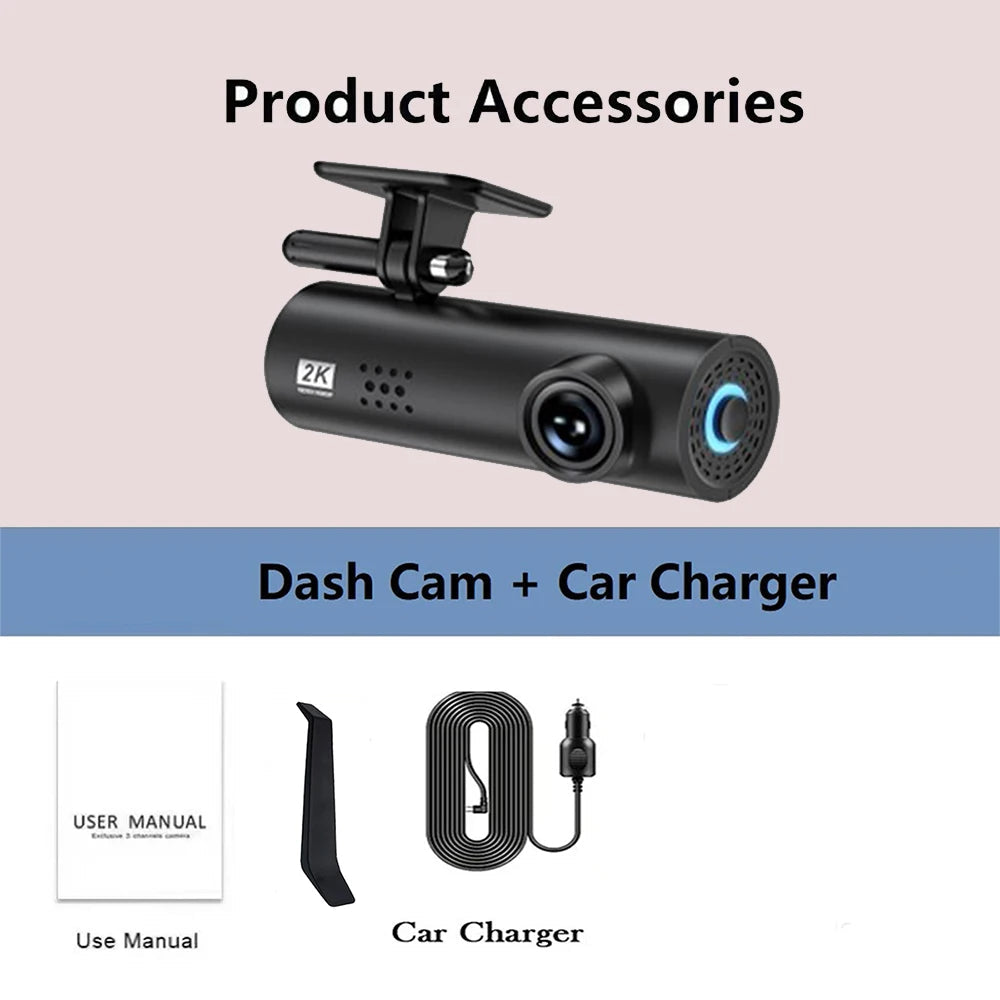 HD 4K 2160P WiFi Car DVR Dash Cam Camera 2K 1296P 24H Parking Monitor APP Control Car Driving Video Recorder for all cars Car Mobile World