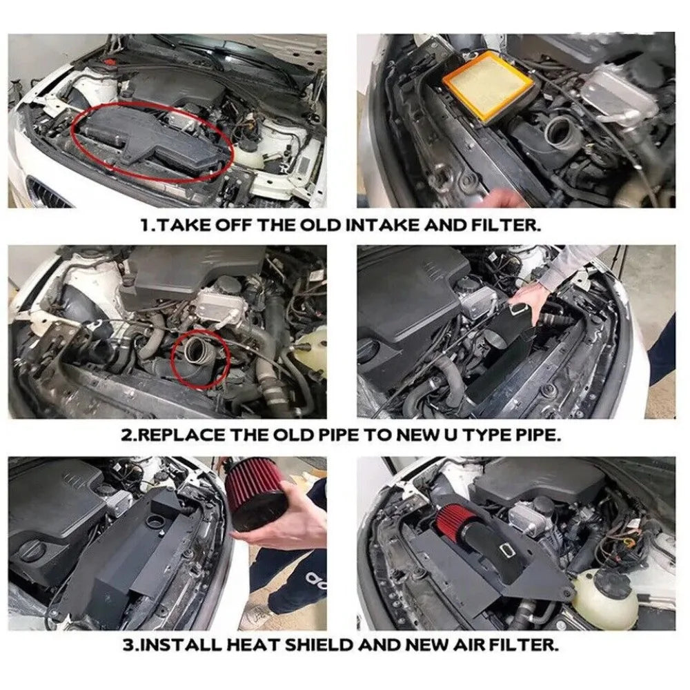 Cold Air Intake Kit With Filter & Heat Shield For BMW 2012-2016 F30 228i 320i 328i 420i 428i 2.0T