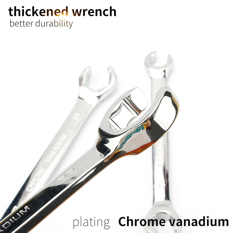 1pc Oil Pipe Flare Nut Wrench Open Ring Double Head Spanner 8-10-12mm High Torque  Mirror Hand Tool Brake Wrench for Car Repair Car Mobile World