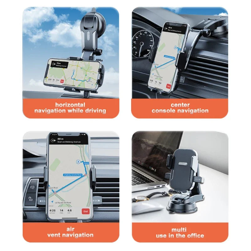 SEAMETAL Sucker Car Phone Holder Mount Stand Suction Cup Smartphone Mobile Cell Support in Car Bracket for Iphone Xiaomi Huawei CM World