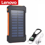 Lenovo 500000mAh Solar Power Bank Large Capacity Super Fast Charging Outdoor Portable External Battery for iPhone Huawei Samsung Car Mobile World