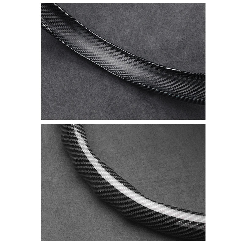 Suitable for Alfa Romeo Carbon Fiber Texture Steering Wheel Cover Snap-On Wave-Shaped Sports Design Protective Case Giulia 952 Stelvio 949 147 Mito Giulietta Tonale 965 Sprint 159 Quadrifoglio Black CM World