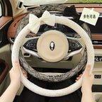 2026 bow lace car steering wheel cover simple lady cute senior four seasons universal set tide brand personality