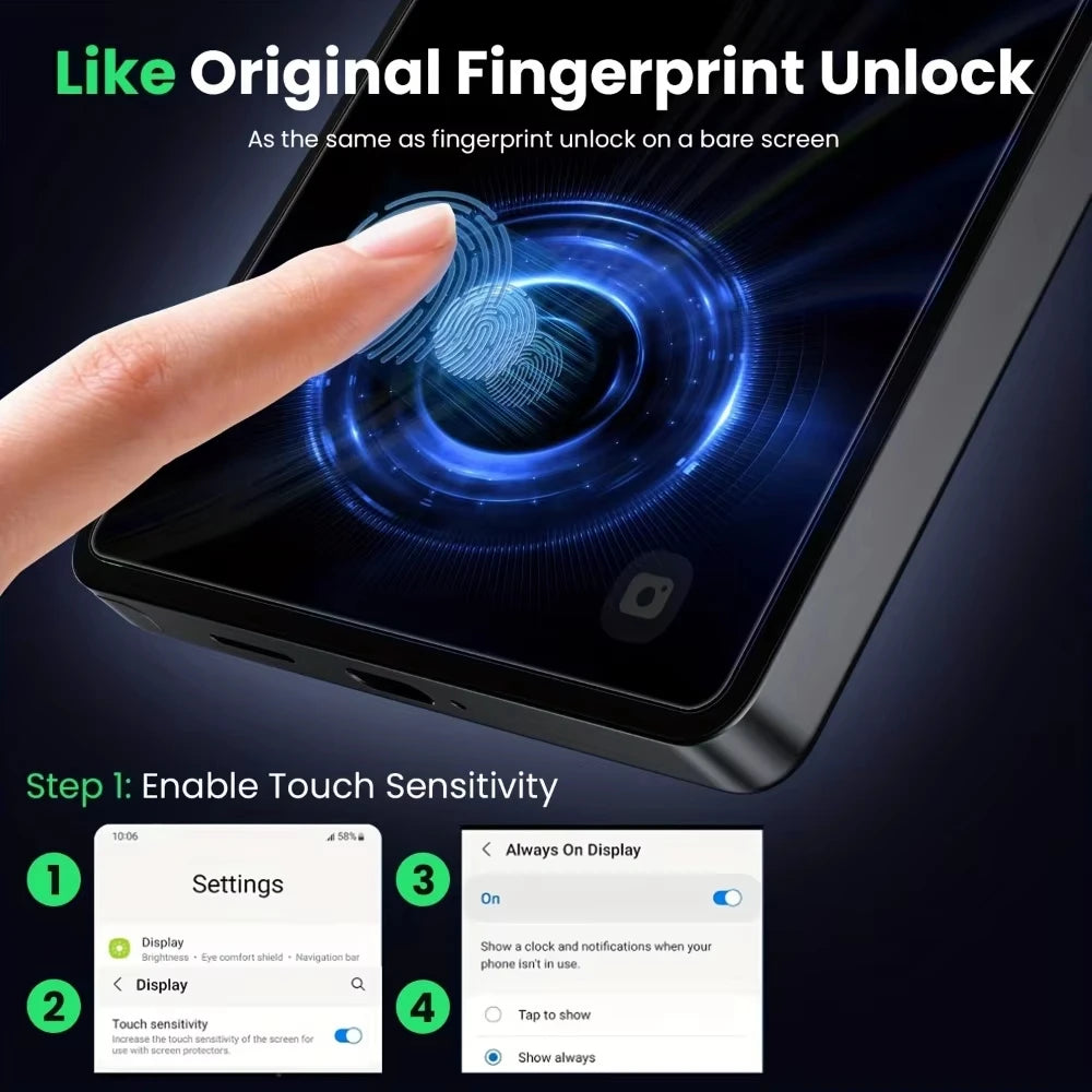 1-2PCS Fingerprint Unlock Anti Spy Tempered Glass For Samsung S26 S25 Ultra S24 Plus S23 S22 FE S26+ S26U Glass Screen Protector