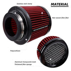 76MM 89MM 101MM High Flow Cold Cone Air Intake Filter 2.5inch 3inch 3.5inch Universal Car Air Filter Modification for Race Car CM World