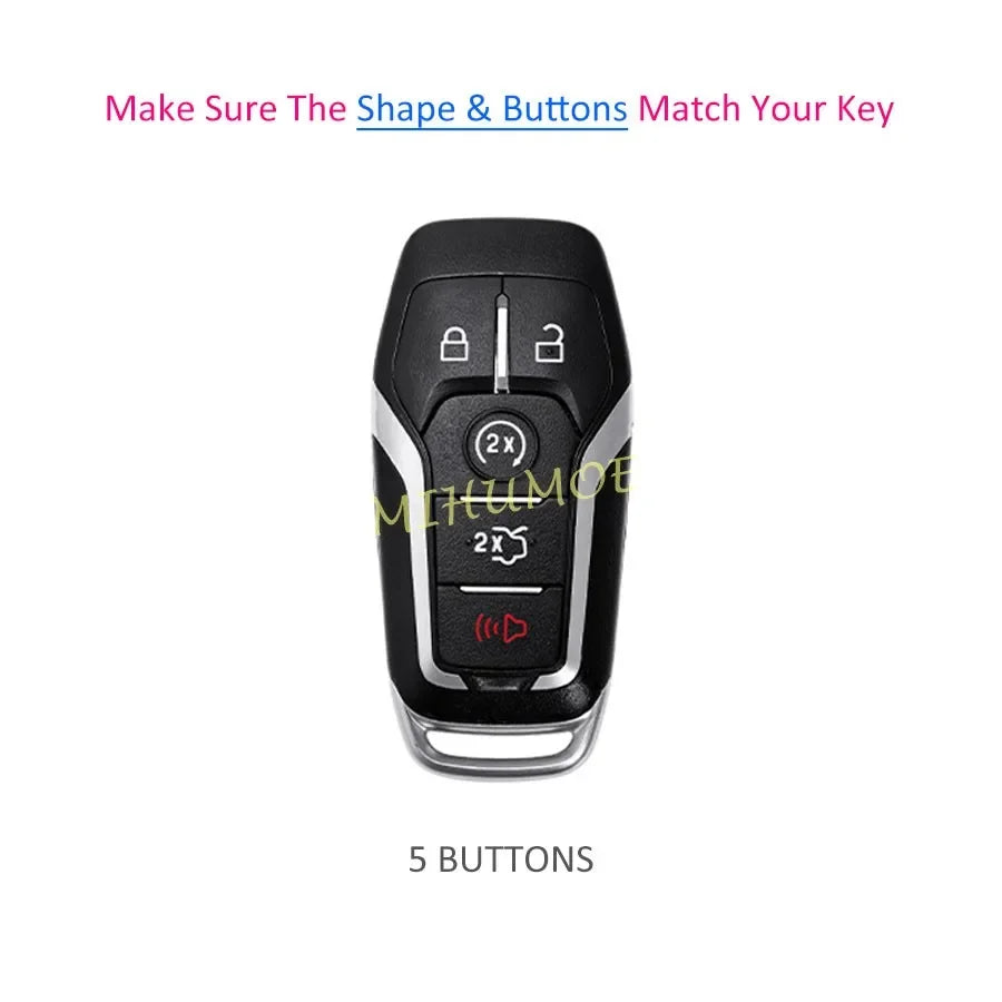 For Ford Lincoln Car Silicone Remote Key Case Cover Keychain Mustang Explorer Mondeo Edge F-150 Fusion MKZ MKC MKX 5 Buttons CM World