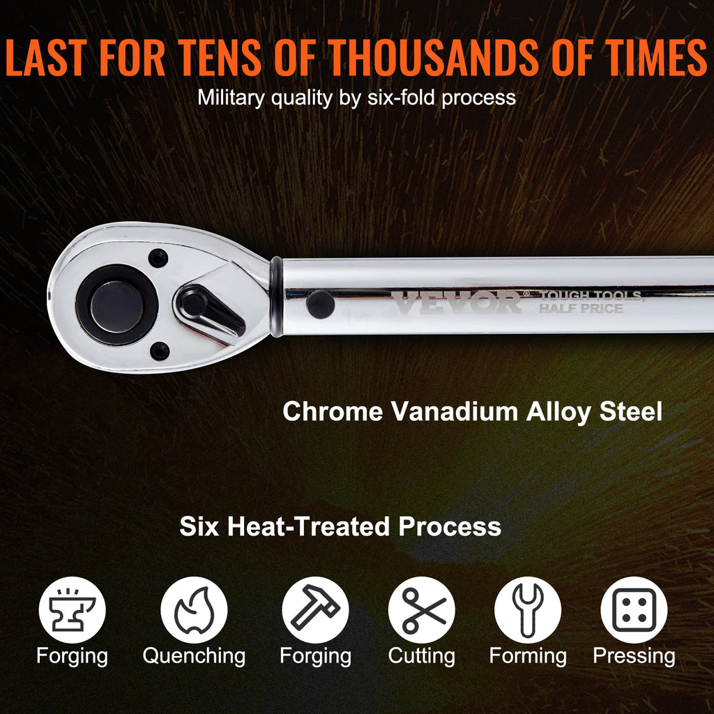 SucceBuy 1/2" 1/4" 3/8" Mechanical Torque Wrench Set Precision Pointer Hand Tools Torque Wrench Mechanical Car Repair Tool