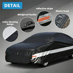 10 Layers Thick Car Cover 100% Waterproof Outdoor Rain Snow UV Dust Sun Protection Full Body Auto Cover All Season Universal Fit