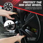 Wheel Covers 19 Inch for Tesla Model Y 2024 Hubcaps Compatible Tesla Model Y Accessories 2024 2023 2022 2021 4 Pcs Rim Protector CM World