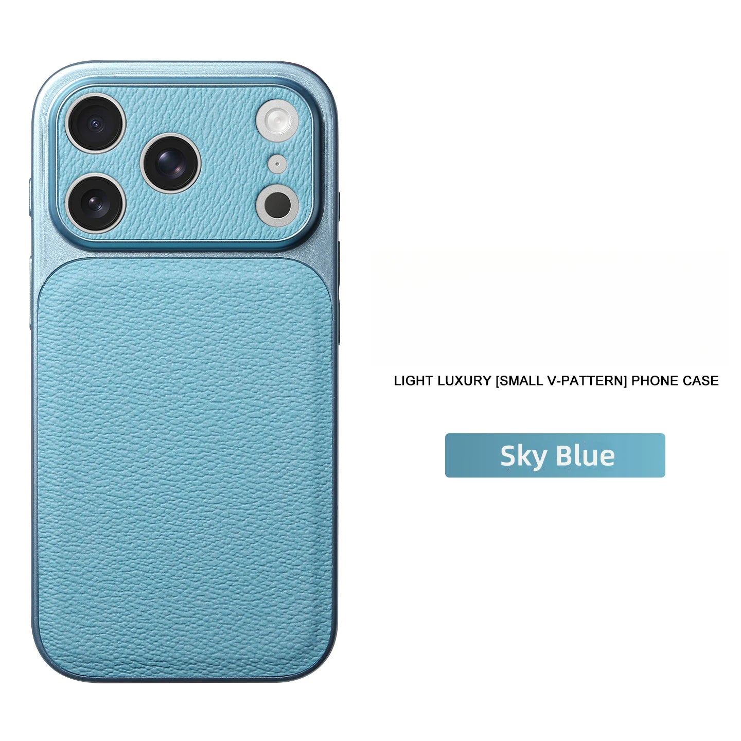 Solid Color Lychee Grain Leather Phone Case, Anti-Scratch & Shockproof Protective Cover for iPhone 17 Pro Max  16 15 14 13 Air Car Mobile World