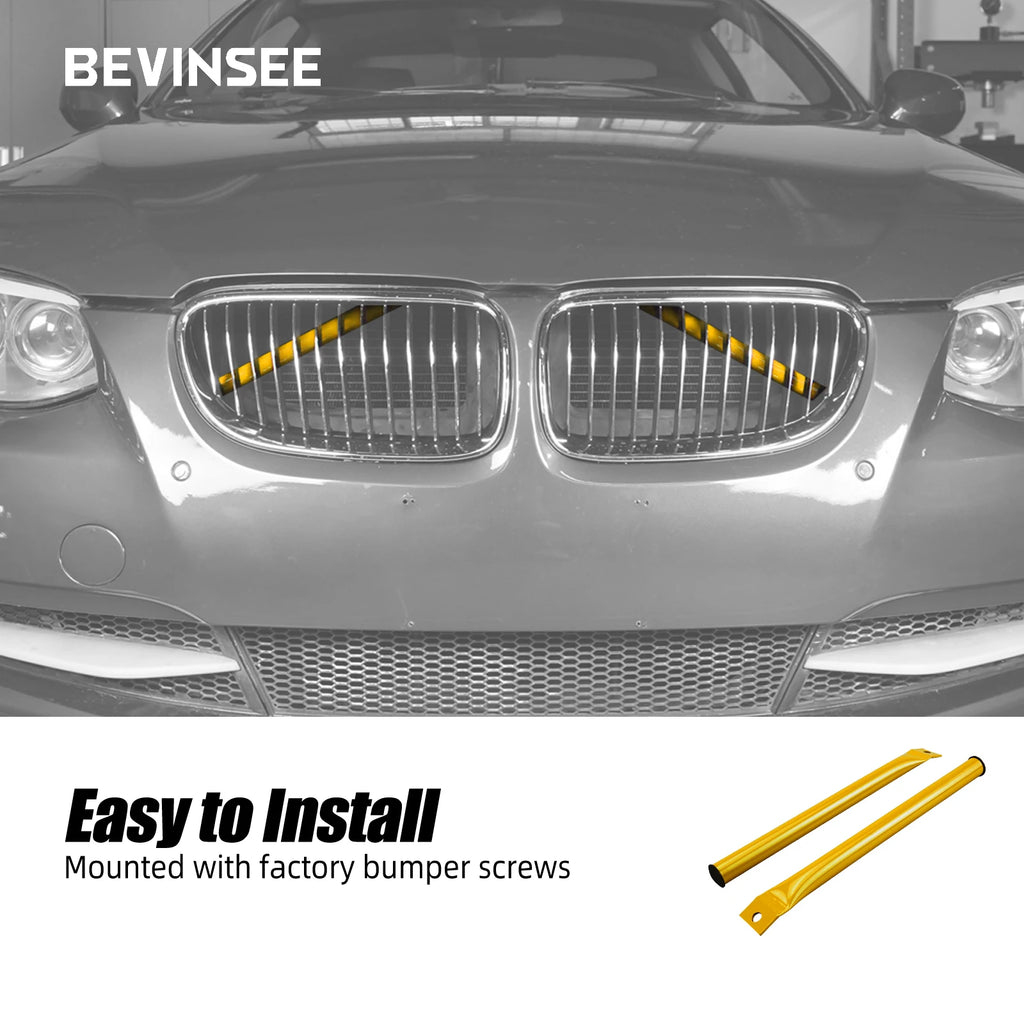 Steel V Brace Bars Front Grille Kidney Struts Braces for BMW E90 E91 E92 E93 323i 325i 328i 330i 335i 2006-2013, Car Accessories