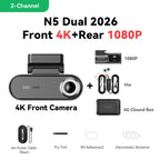 DDPAI N5 Dual Dash Cam 4K Front and Rear Dash Camera Car DVR NightVIS ADAS GPS Dashcam Vehicle AUTO Video Recorder
