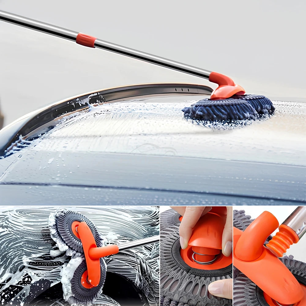 1X Car Cleaning Wash Multipurpose Kit Microfiber Brush Mop Sponge Wipe Auto Home Tools Universal Clean Accessories Yellow Gray