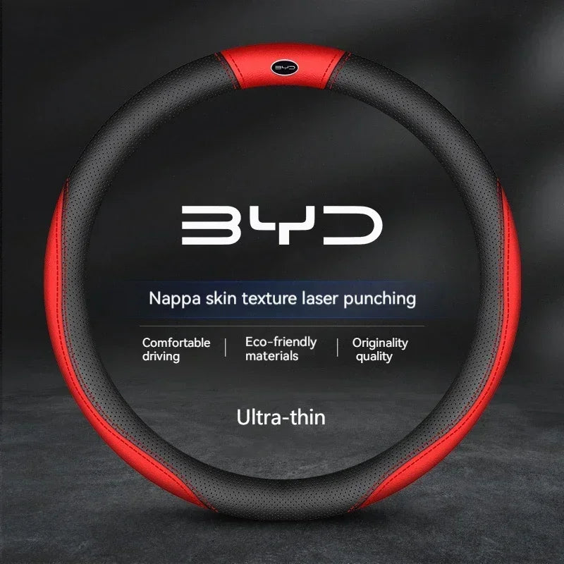 Car Suede Steering Wheel Cover For BYD Atto 3 Act Seal Tang F3 E6 Yuan Song Plus EV F0 Qin Han Dolphin S6 Leather anti-slip CM World