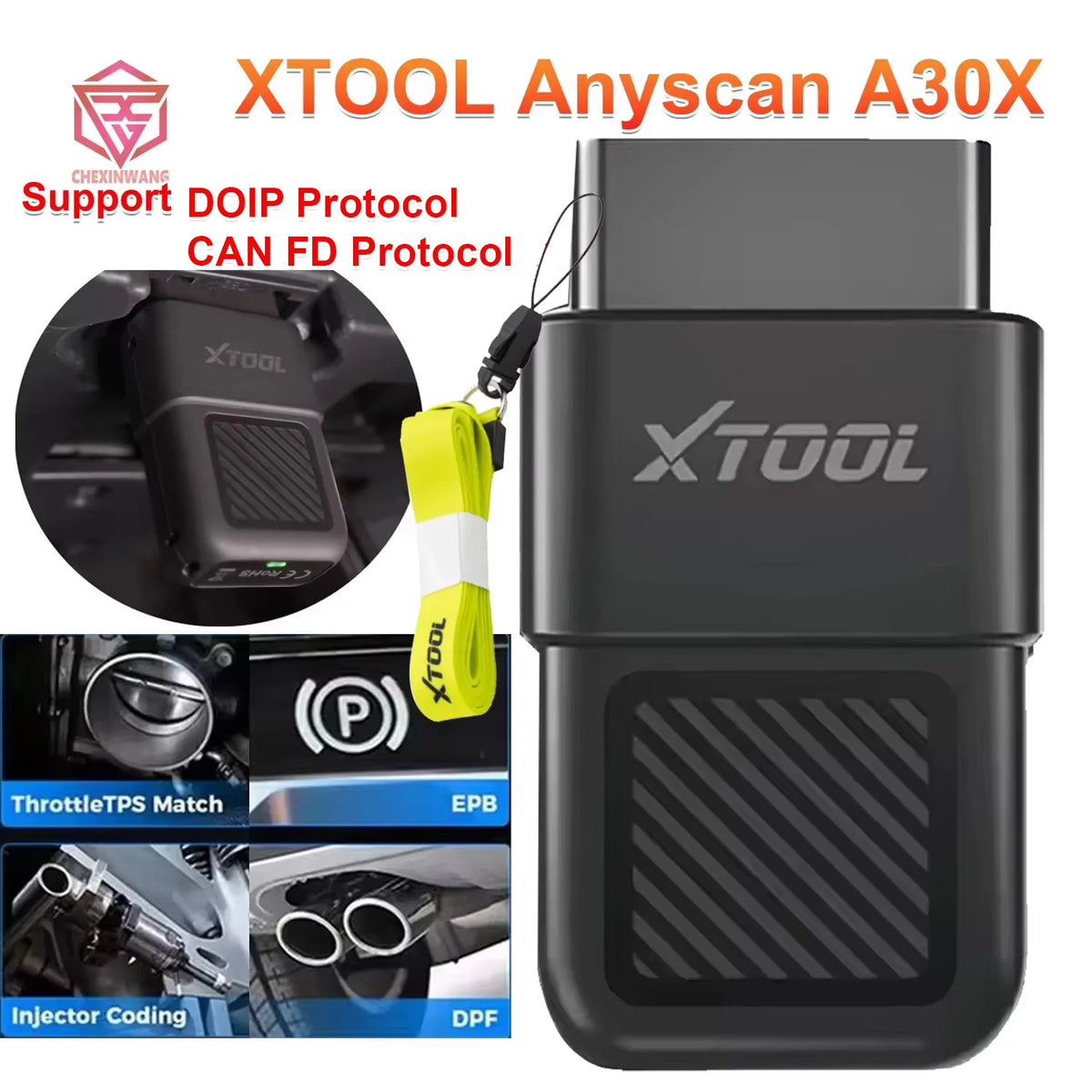XTOOL Anyscan A30X PK A30M Car Diagnostic Tool Bluetooth OBD2 Scanner 26+ Reset Service Code Reader For FCA Vehicles with SGW