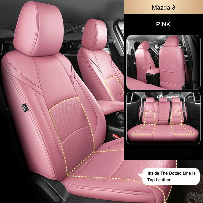 For Mazda 3 6 CX-5 CX-30 Custom Fit Car Seat Covers Accessories Full Covered Top Quality Leather Full Set 2 Rows 5 Seat CM World