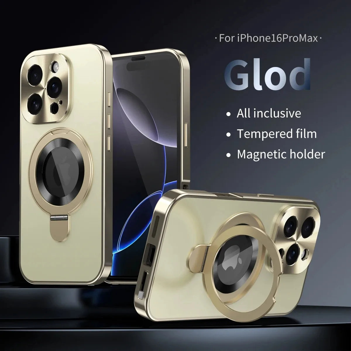 Original Farve Bagplade Mobiletui Til iPhone 17/14/15/16 Pro Max Magnetsuge Holder Metalramme All-Inclusive Spejlbeskyttelse Etu Car Mobile World