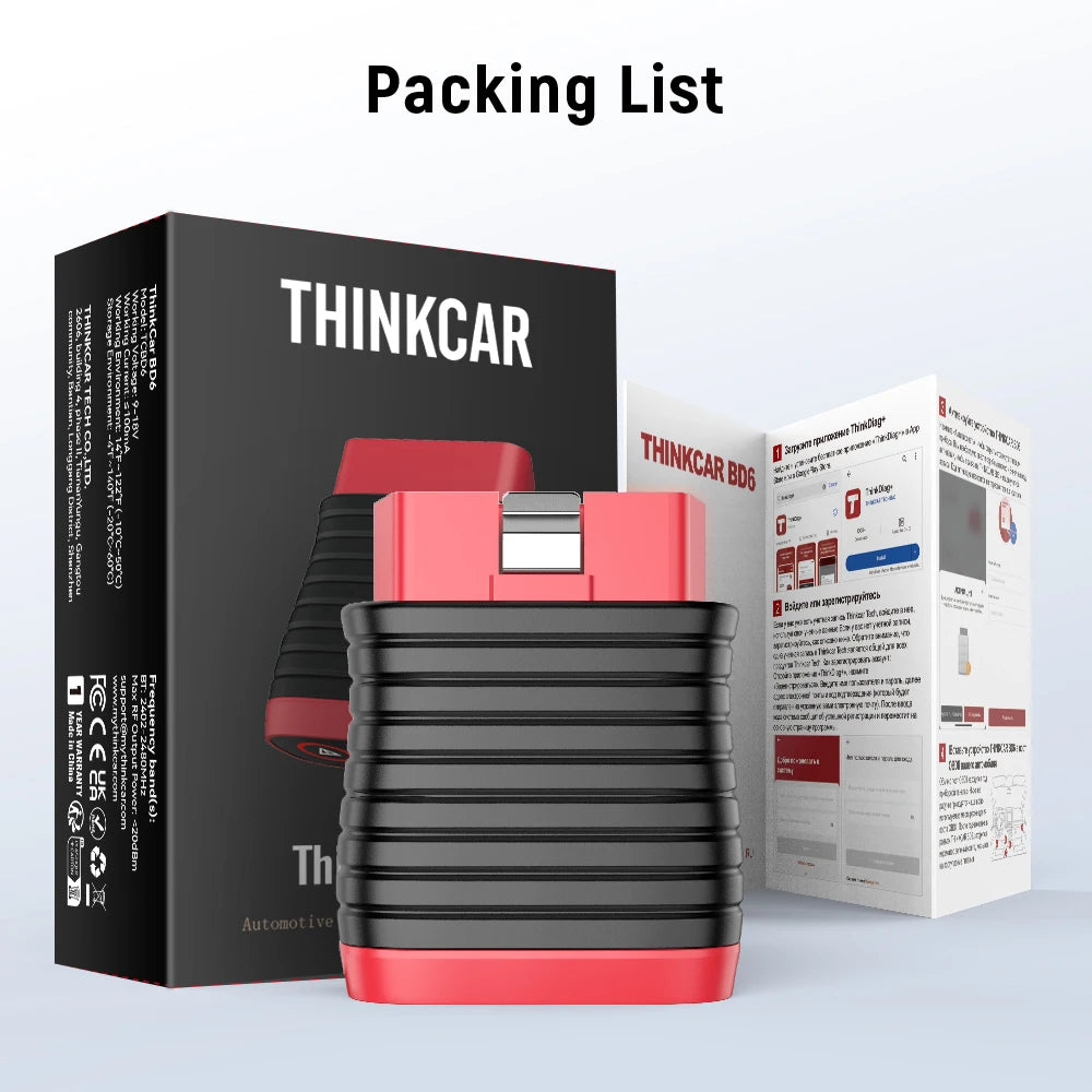Thinkcar BD6 OBD2 Scanner Full System Diagnostic Tool 5 Reset Lifetime Free Wireless Car Code Reader For Android Iphone VS BT200