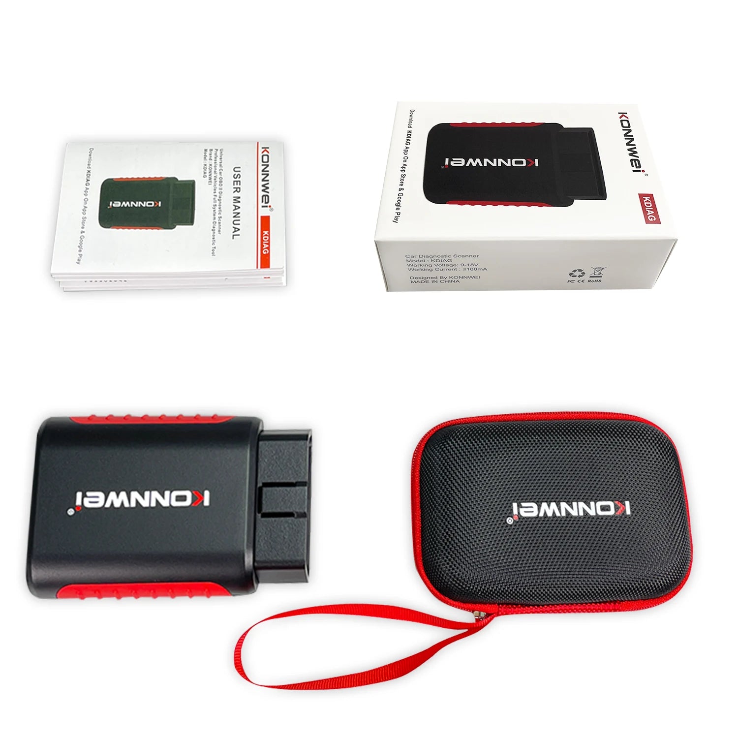 KONNWEi Car OBD2 Scanner Bluetooth Connection APP Control EPB/DPF/OiL/BMS Reset Function Fault Code View Car OBD Diagnostic Tool Car Mobile World