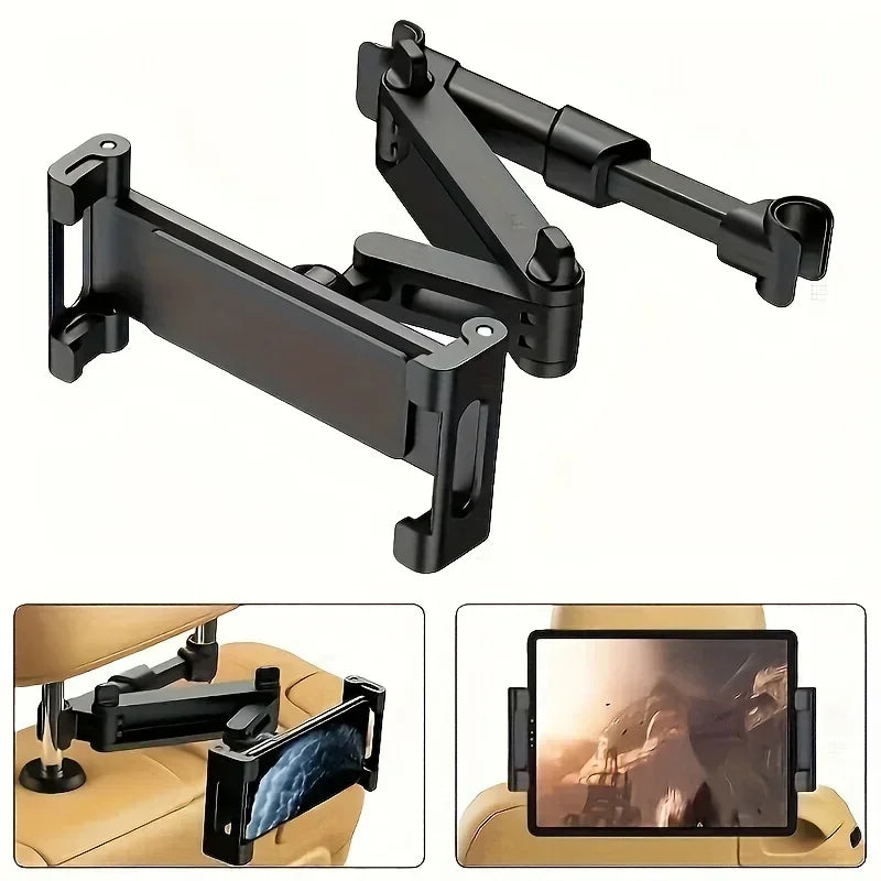 Car Tablet Holder Headrest iPad Mount Auto Telescopic Backseat Tablet Stand Cradle Clip Universal Seat Back Cell Phone Bracket CM World