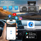 4K Dash Cam Built-in WiFi APP Control HD Night Vision Car Video Recorder Loop Recording G-sensor Car DVR Optional Rear Camera Car Mobile World