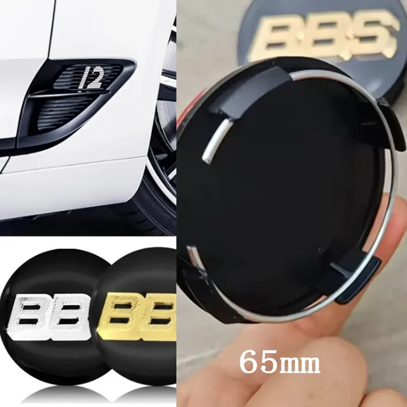 4Pcs 60/65mm Acrylic BBS Wheel Center Cap Wheels Tyre Car Wheel Center Cap Set Vehicles Automotive BBS wheel hub modification CM World
