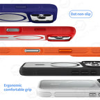 For Magsafe Skin Feel Transparent Phone Case For iPhone 17 16 15 Plus 14 13 12 18 Pro Max Metal Buttons Siliconen Bumper Cover