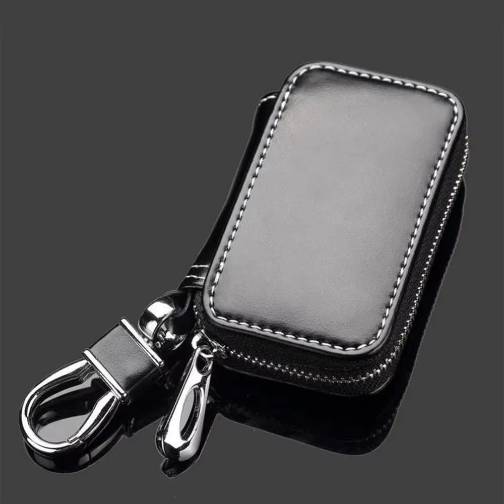 Trendy Leather Keychain Pouch Zipper Bag Key Wallets Car Key Case Cover Storage Bag Key Holder Organizer Men Women