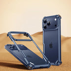 Eary for iPhone 17 Pro Max Air Phone Case Aluminum Alloy Metal Frameless Shell for Magsafe Minimalist Anti-Drop Protective Cover Car Mobile World
