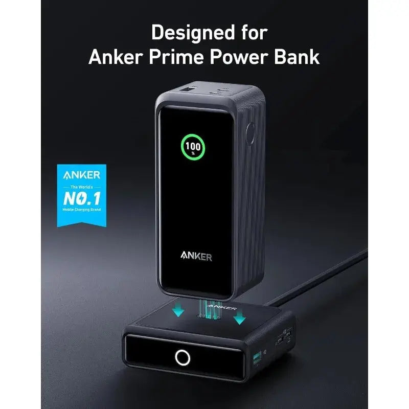 Anker 100W Ladebasis Schnellladung 4 Anschlüsse für Prime Power Bank / iPhone Car Mobile World