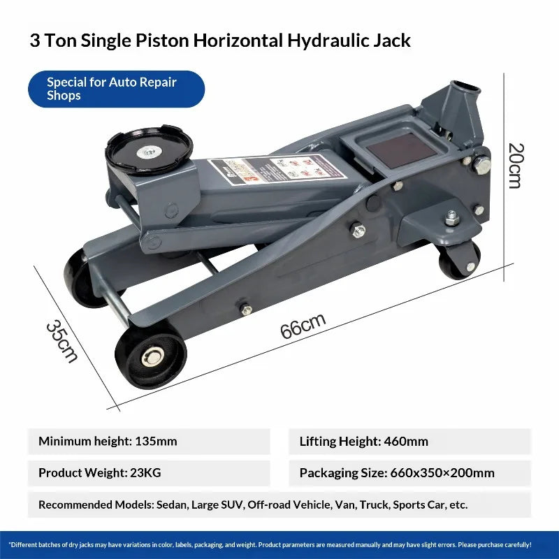 Car Rescue Tools Lifting Machine 3 Ton 4 Ton Hydraulic Low Profile Floor Jack Double Piston for Auto Repair Shop Boom Lift CM World