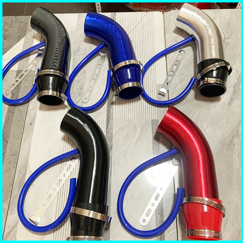 Universal 76mm 3inch Car Modified High Flow Cold Air Intake Air Filter Kit Aluminum Induction Pipe Auto Racing Automotive Parts