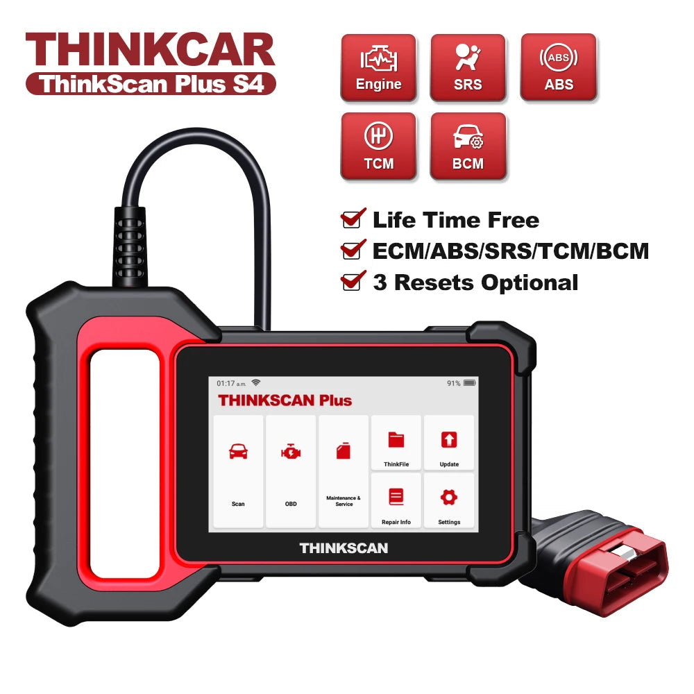THINKCAR THINKSCAN PLUS S4 S7 ABS SRS ECM System Car Diagnostic Tools OBD2 Auto Scanner OBD 2 Code Coder Reader Free Update Car Mobile World