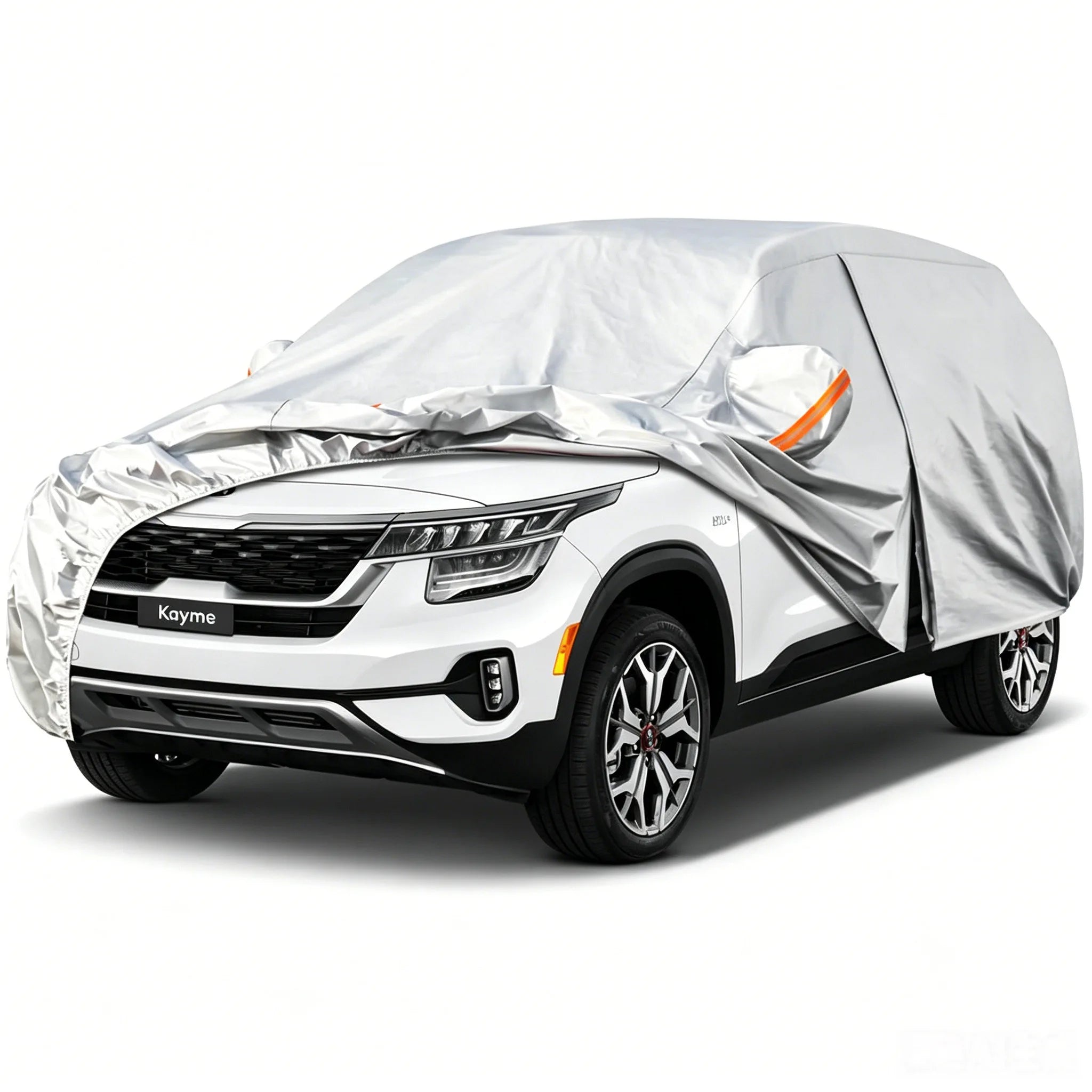 Kayme Car cover 6 Layer Heavy Duty Indoor Outdoor Waterproof Dustproof UV-protective Cover Fit for 181 x 72 x 67 inches Car Mobile World