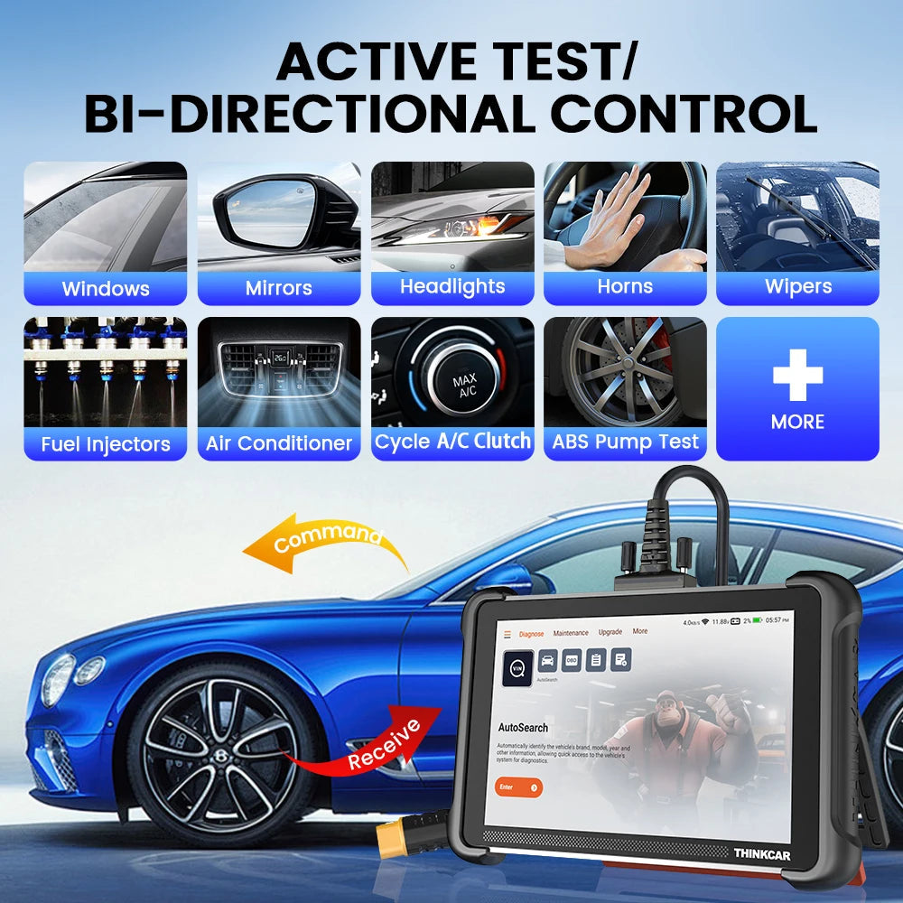 THINKCAR THINKSCAN 689 Professional Car Diagnostic Tools CANFD DOIP Bi-directional ECU Coding 34 Reset Full System Obd2 Scanner Car Mobile World