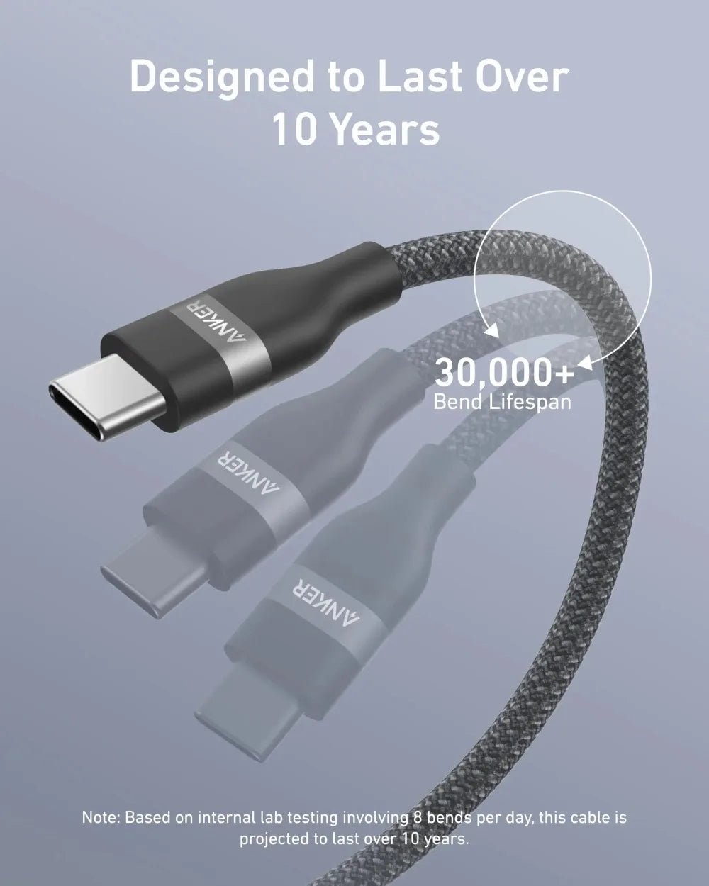Anker A82E2 USB-C to USB-C Cable (3 ft / 6 ft, 240W, Upcycled-Braided)Fast Charging Type C Charger for iPhone 17/17Pro/17 Air