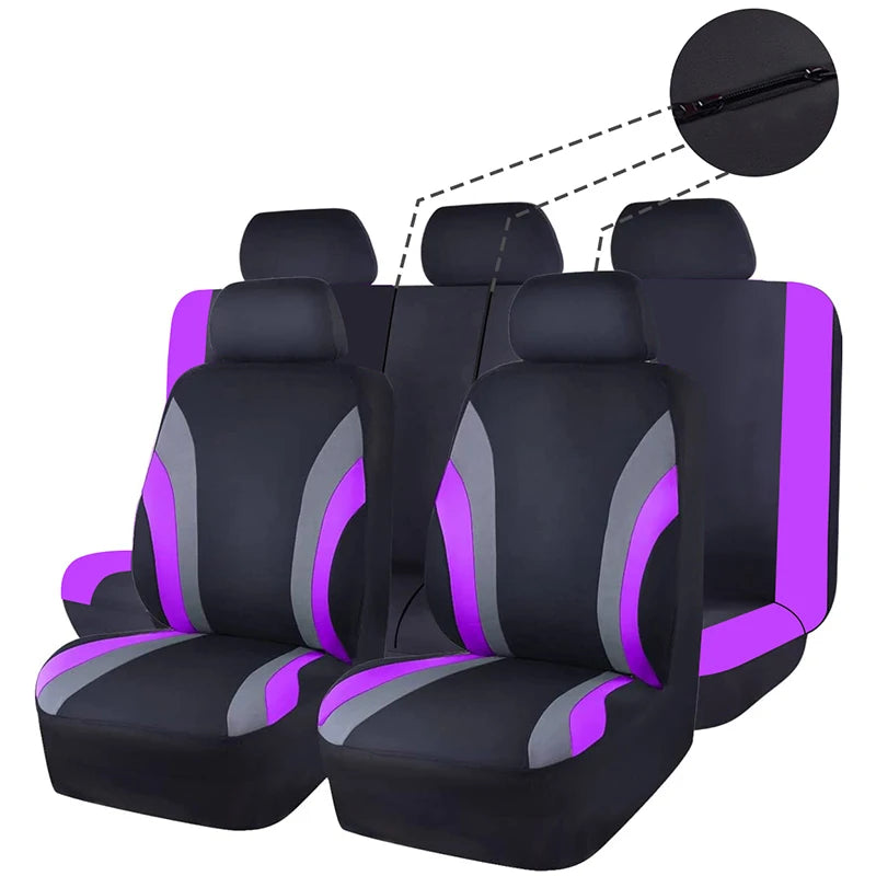 Polyester Fabric Car Seat Covers Rear Seat Backest With 3 Zipper Can Split Universal Size Seat Covers Fit For Most Car SUV Truck