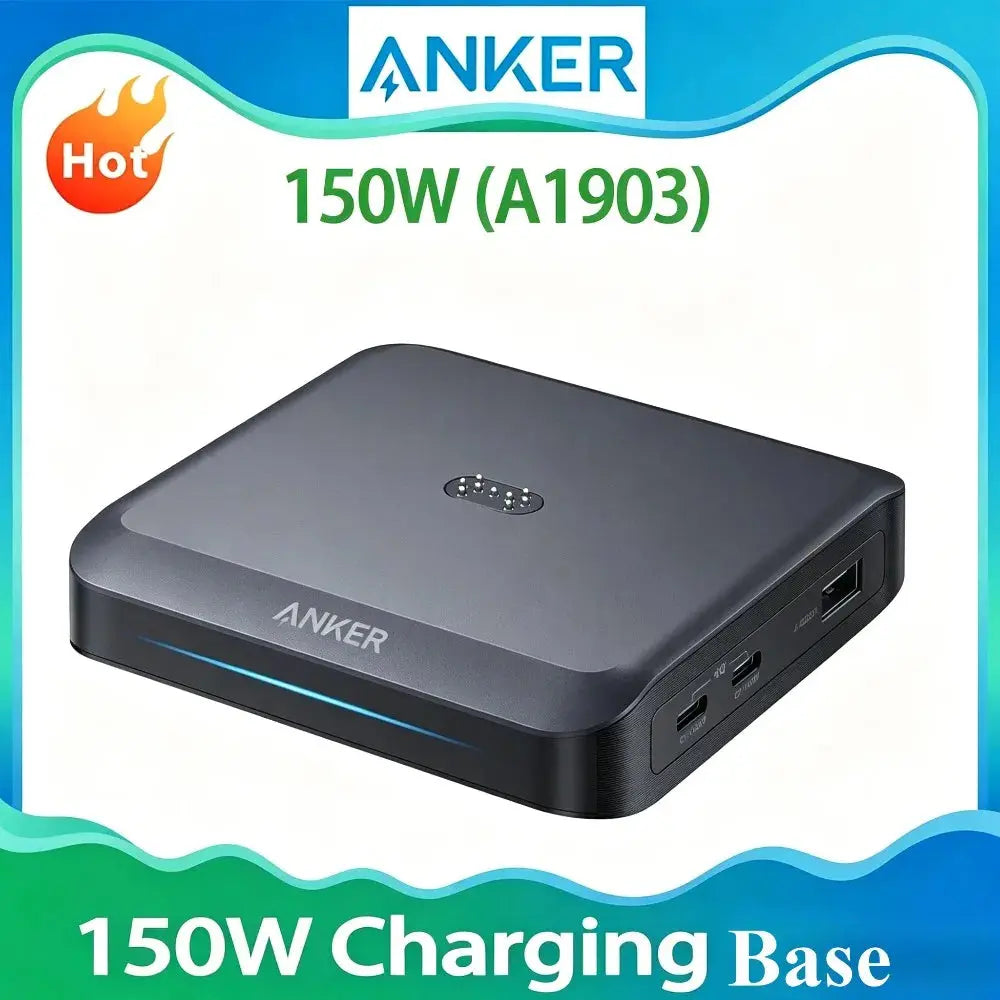 Anker A1903 150W Multi Port Charging Base USB-C USB-A Fast Desktop Charger Station for Laptop Smartphone Tablet Car Mobile World