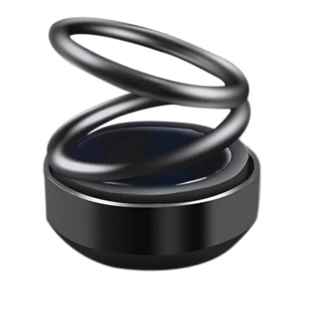 Solar Energy Vehicle Aromatherapy Rotating Double Ring Suspension Car Air Freshener Eliminate Odor Purify Air
