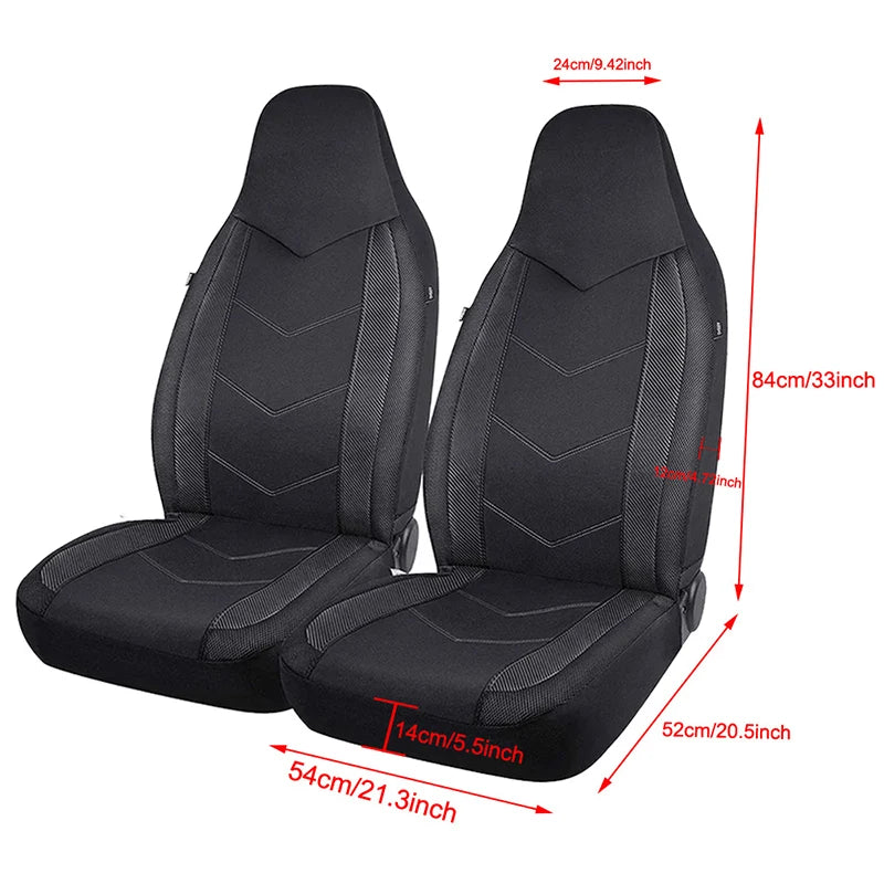 2pcs Universal Car Seat Cover Protector Men Luxury Car Front Seat Cushion Anti Slip Breathable 4season Car Interior Accessories