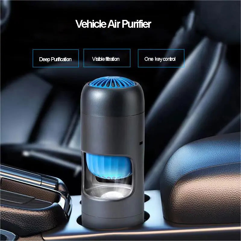 Car Air Purifier with Odor & Smoke Removal PM2.5 Filter Portable Air Cleaner for Vehicle Home Use Electrical Appliances Gift CM World