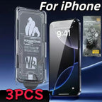 3PCS For iPhone 17/16/15 Pro Gorilla Dust-Free Case Full-Screen Tempered Glass Screen Protector Anti-Shatter & Dust-Pro