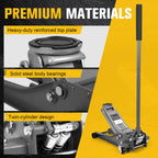 3T Dual Pumps Hydraulic Lift with Big Wheels Tire Changing Hydraulic Jack Rust Proof For Small Cars & Trucks CM World
