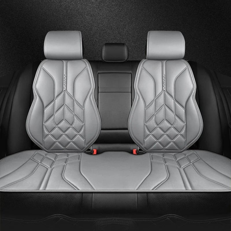 Nappa Leather Car Seat Covers Full Set 5 Seater Universal Car Seat Cushion Auto Accessories Interior Car Seat Protective Covers CM World