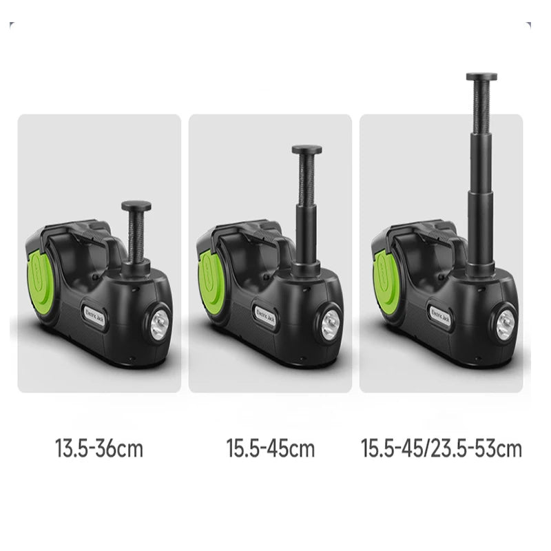 12V Electric Car Jack 5 Ton 4 in 1 Electric Hydraulic Jack 155-530mm Lifting Jack With Impact Wrench Compressor LED Light